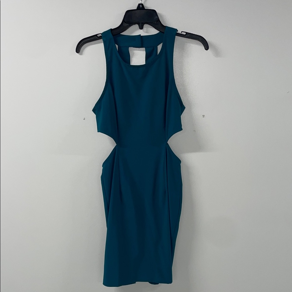 Solemio Teal Backless Dress
